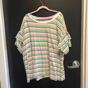 NWOT! 100% Cotton Color Stripped Womens Blouse